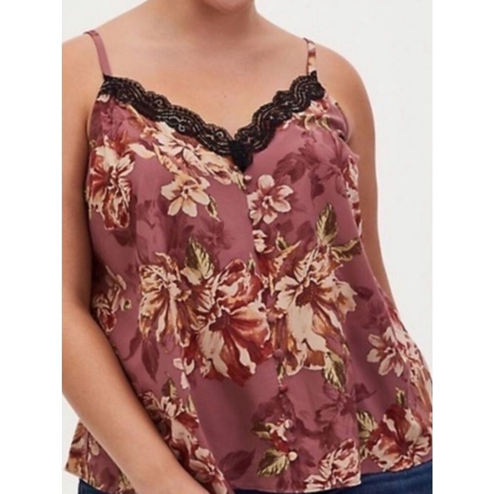 Torrid Floral Lace Trim Camisole Plus Size Curve Size 0